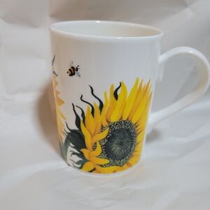 Roy Kirkham Coffee Tea Mug Sunflower Bee Ceramic Fine Bone China